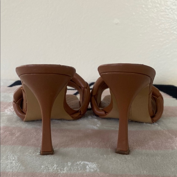 Vince Camuto Tan Woven Heeled Mules - Picture 4 of 5